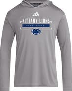 adidas Men's adidas Gray Penn State Nittany Lions D4T Long Sleeve Hooded T-Shirt