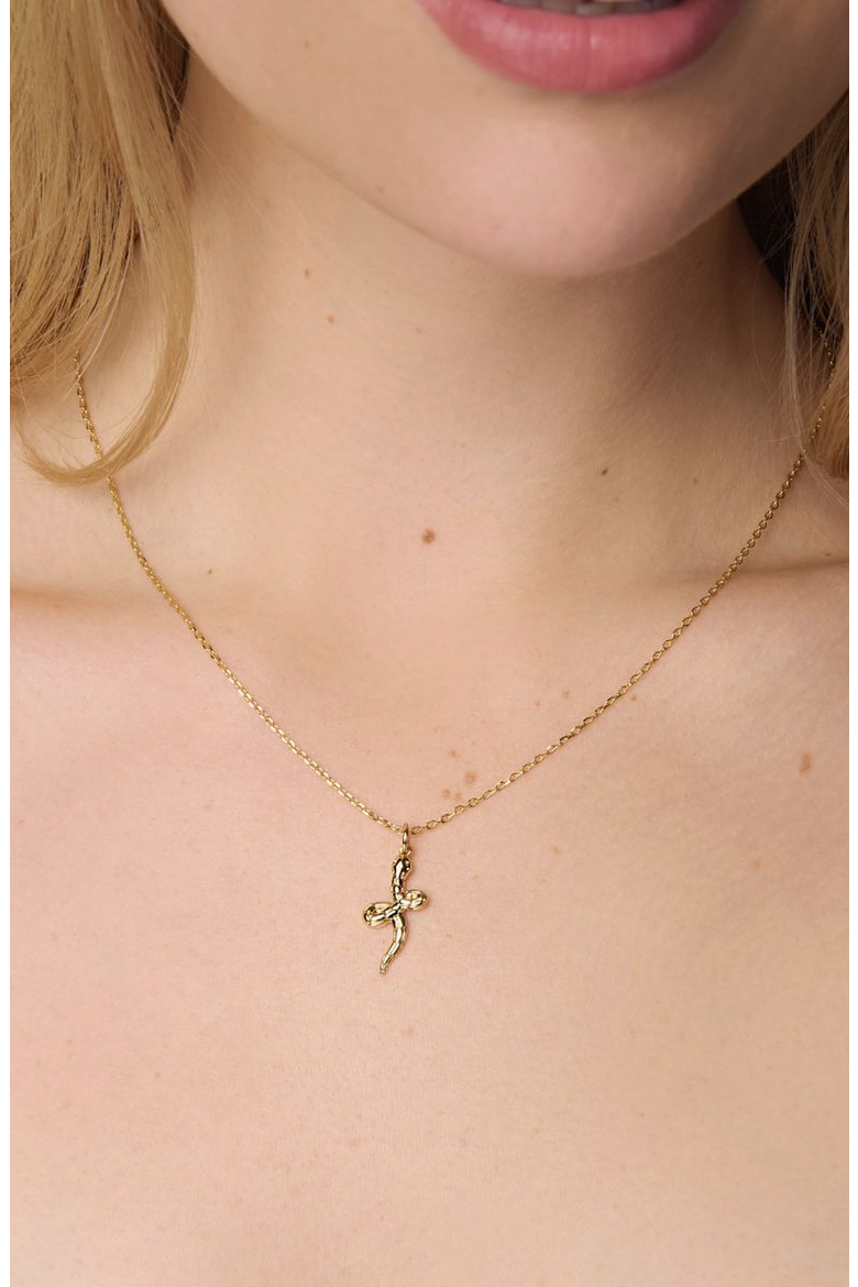 Snake Charm Necklace, Alternate, color, Gold