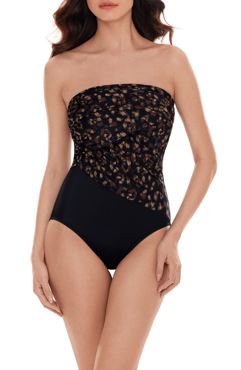 Magicsuit<sup>®</sup> La Pax Goddess Convertible One-Piece Swimsuit, Alternate, color, Black/ Brown
