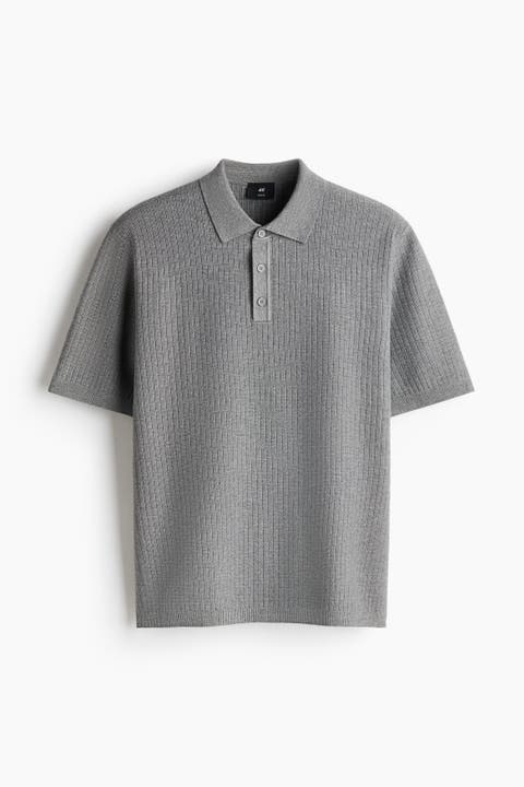 Regular Fit Textured-knit Polo Shirt