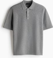 H&M Regular Fit Textured-knit Polo Shirt