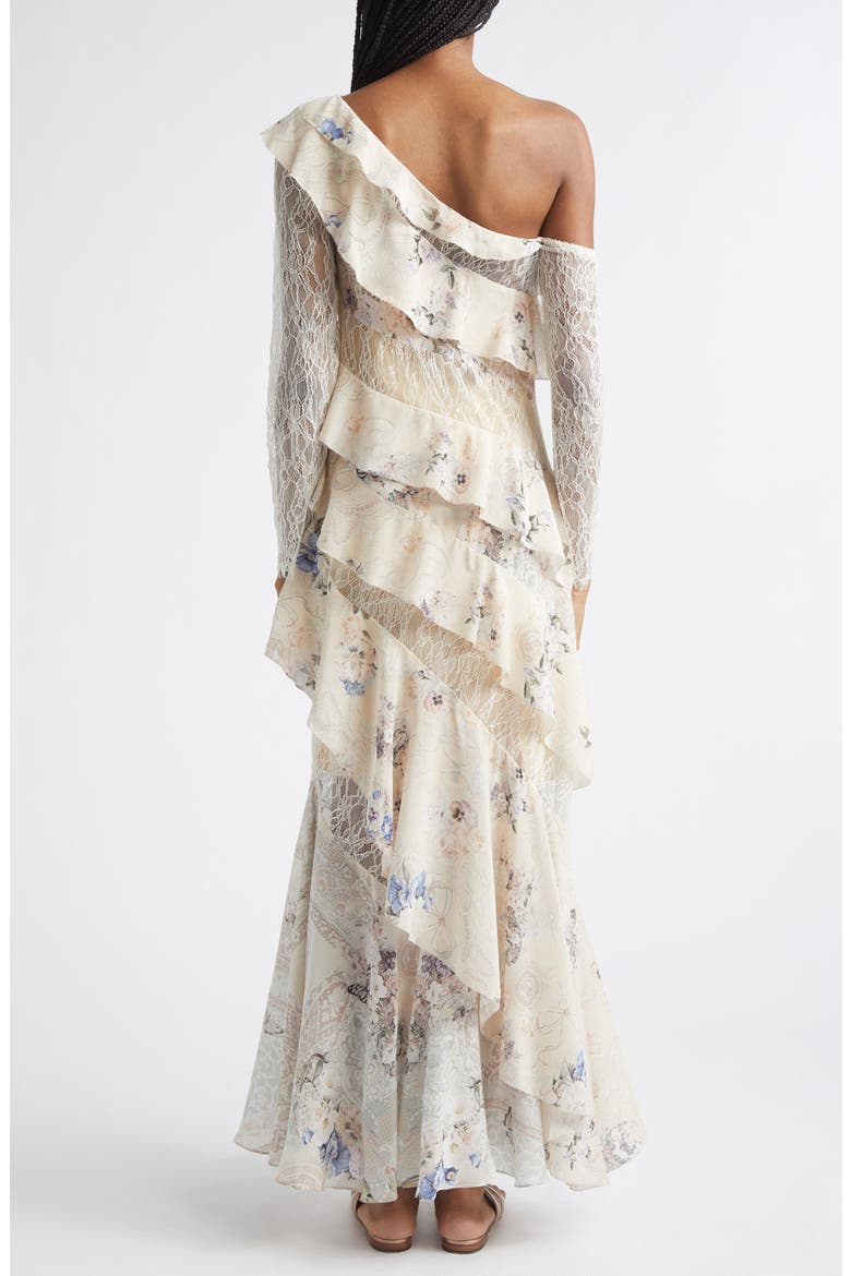Laced with Love Asymmetric Frill Paneled One-Shoulder Long Sleeve Maxi Dress, Alternate, color, LACED WITH LOVE