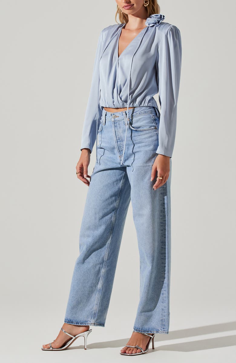 ASTR the Label Lovisa Long Sleeve Faux Wrap Top, Alternate, color, 