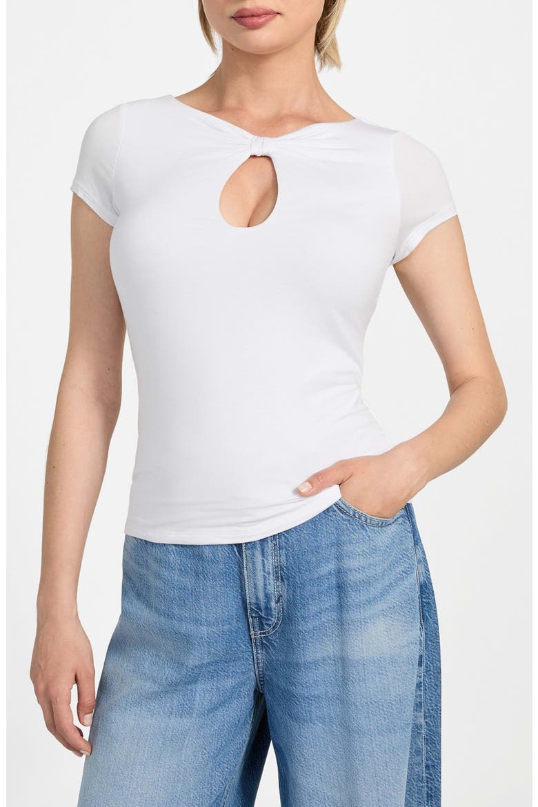 Joey Cutout Top, Main, color, PURE WHITE
