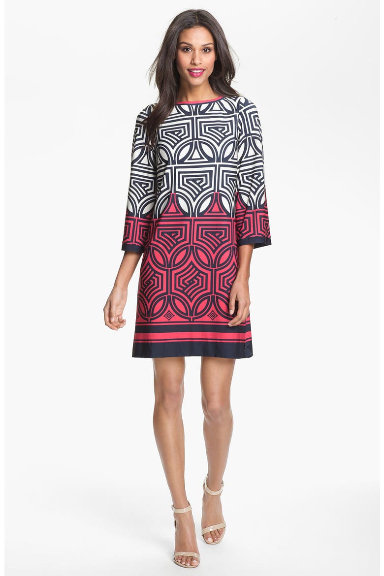 Print Shift Dress, Main, color, PINK/ NAVY/ IVORY