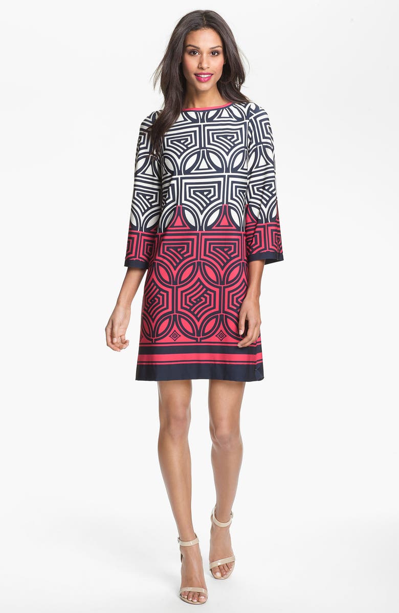 Eliza J Print Shift Dress, Main, color, 