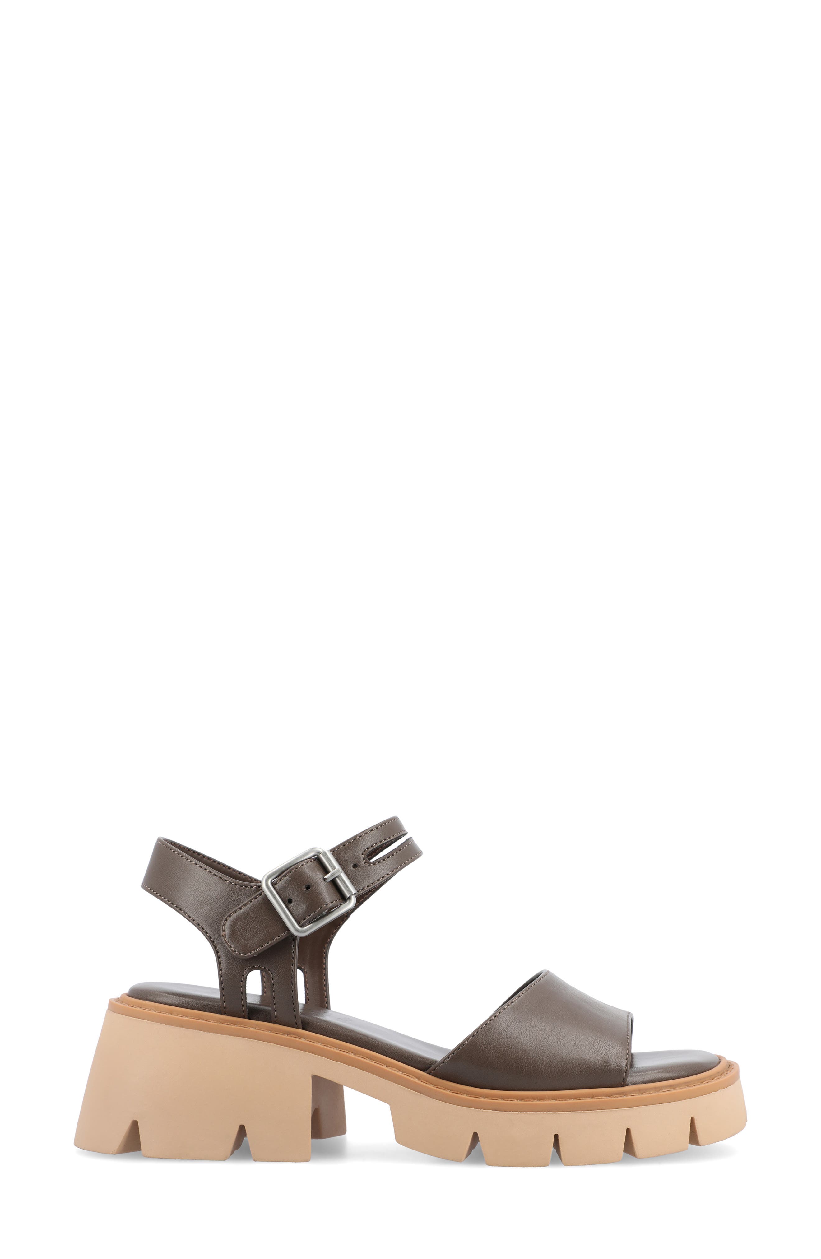 Journee Collection Lug Platform Sandal, Alternate, color, Taupe