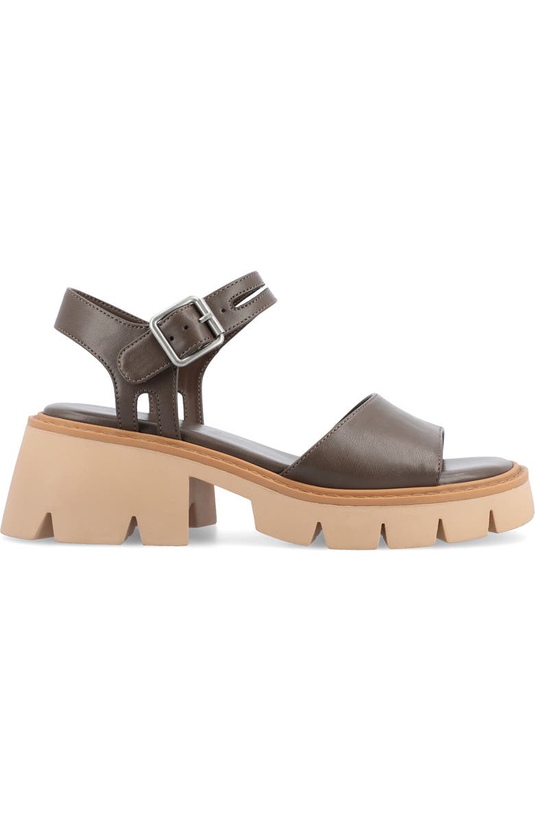 Journee Collection Lug Platform Sandal, Alternate, color, Taupe