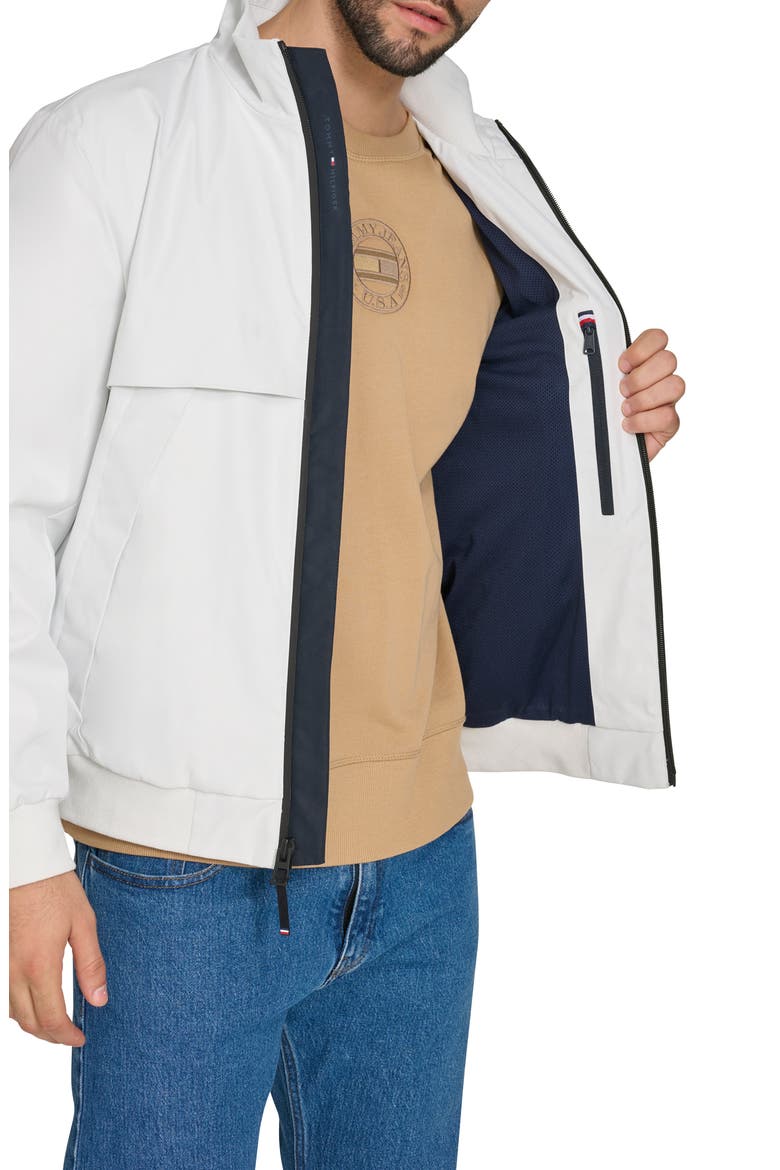 Ribbed Bomber Jacket, Alternate, color, WHITE