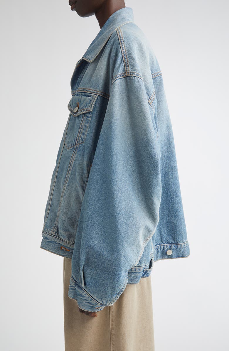 Haikure New Janet Oversize Distressed Denim Jacket, Alternate, color, Ionic Blue