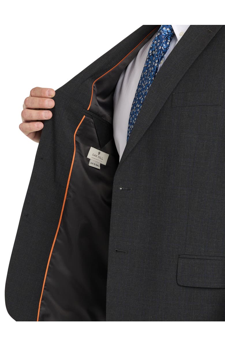 Oak Hill by DXL Jacket Relaxer Windowpane Suit Jacket, Alternate, color, Grey