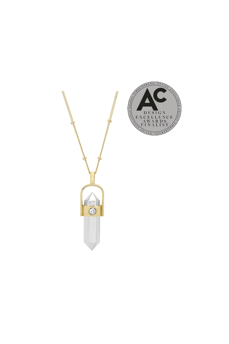 CRYSTALIZED HEALING PENDANT, Main, color, SILVER