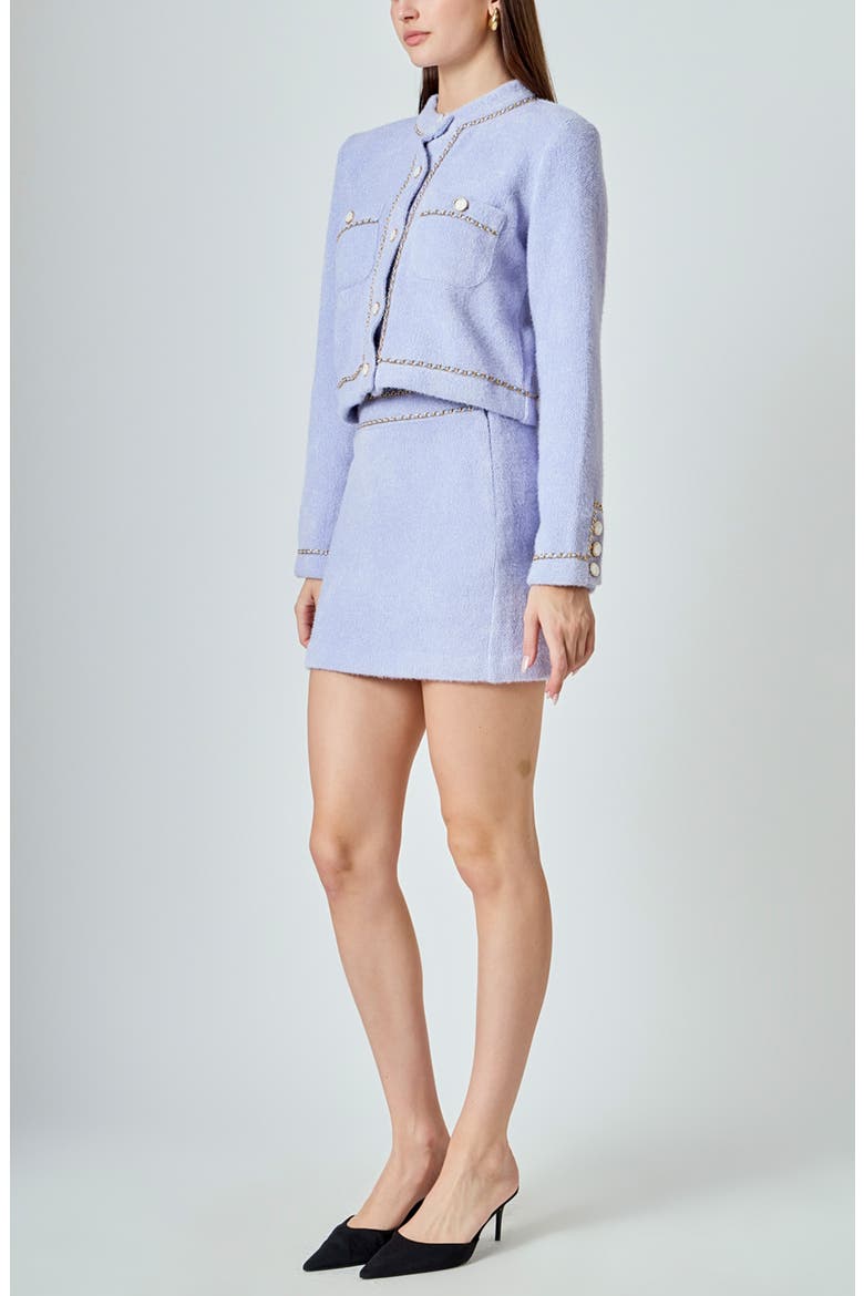 Chain Trim Miniskirt, Alternate, color, POWDER BLUE