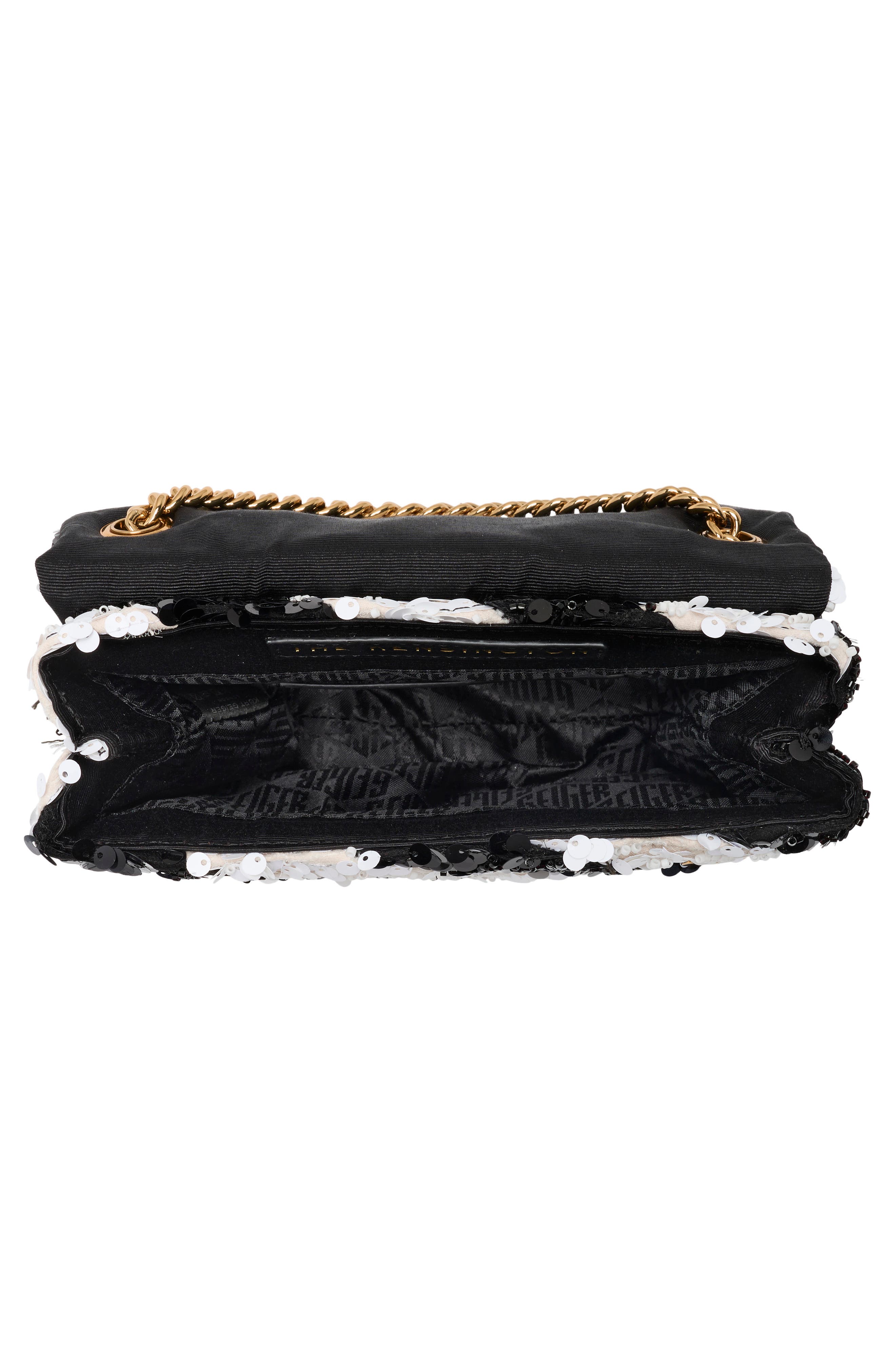 Kurt Geiger London Medium Kensington Sequin Convertible Shoulder Bag, Alternate, color, Black/ White