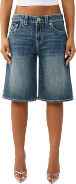 True Religion Big-T Baggy Denim Shorts