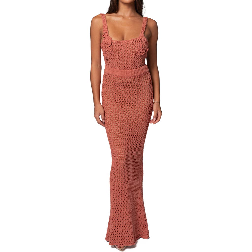 Jluxlabel Cotta Sea Depths Crochet Maxi Skirt