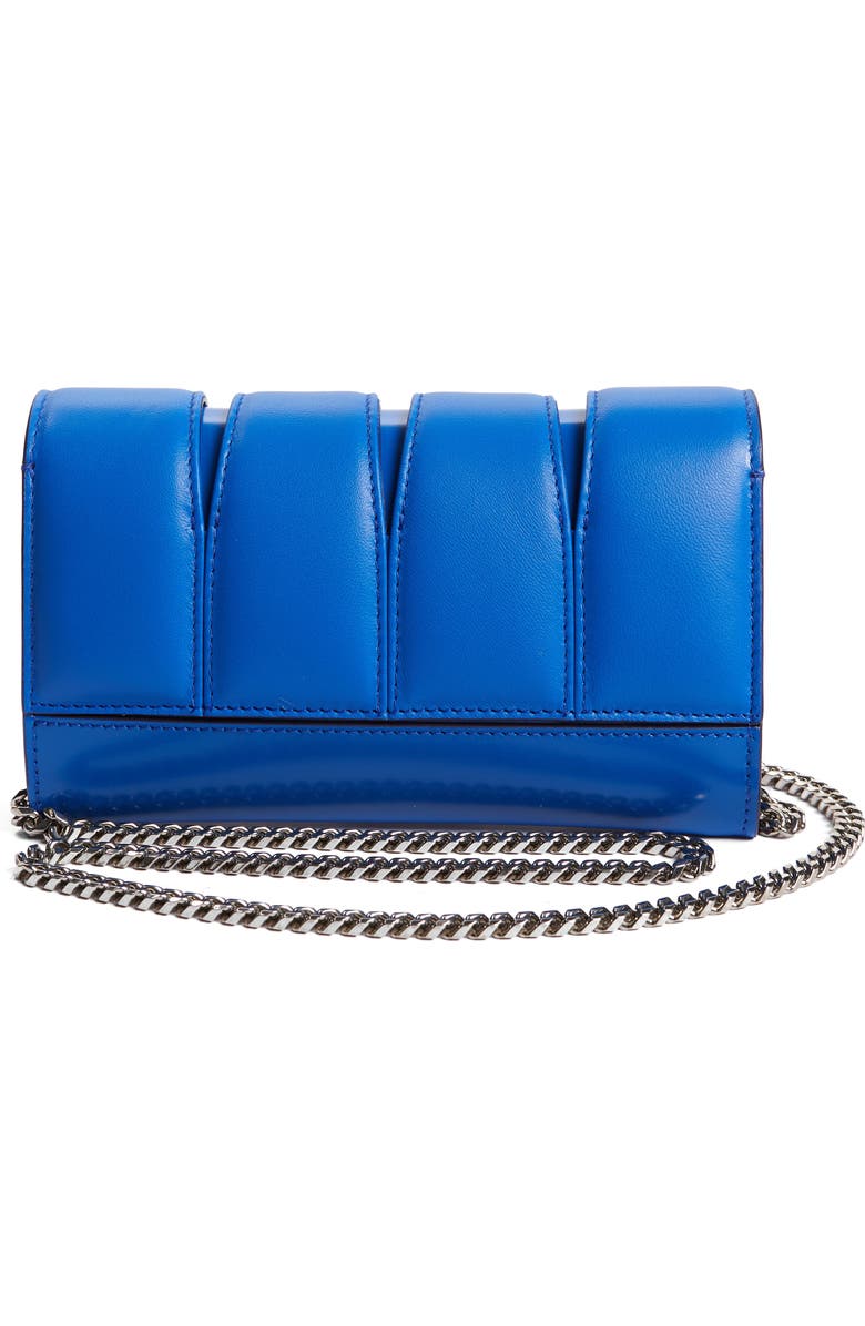 McQueen Slash Cutout Knuckle Leather Clutch, Alternate, color,