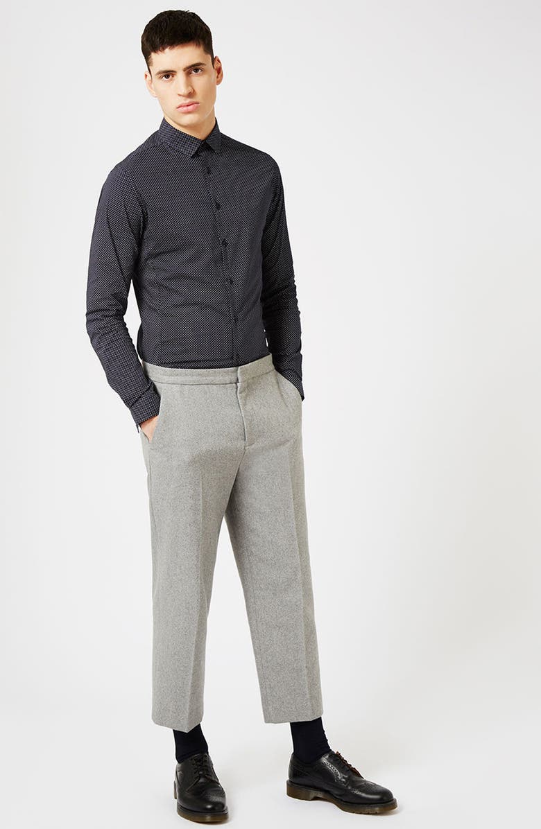 Topman Dot Dress Shirt, Alternate, color,