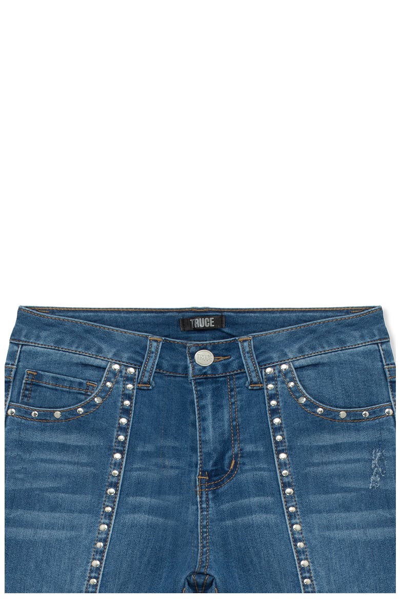 Kids' Studded Flare Jeans, Alternate, color, DENIM