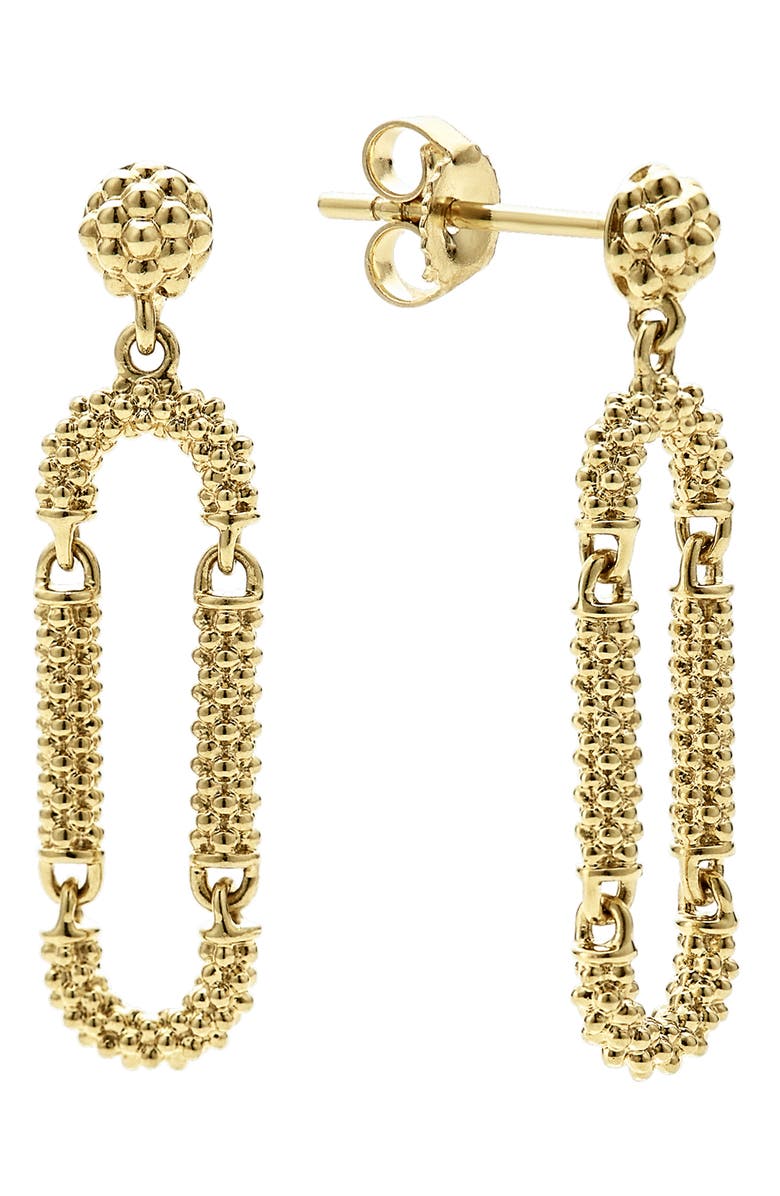 LAGOS Caviar Drop Earrings, Alternate, color, Gold