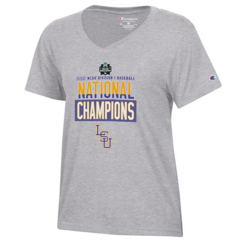 Champion College World Series S V-neck T-shirt In Gray