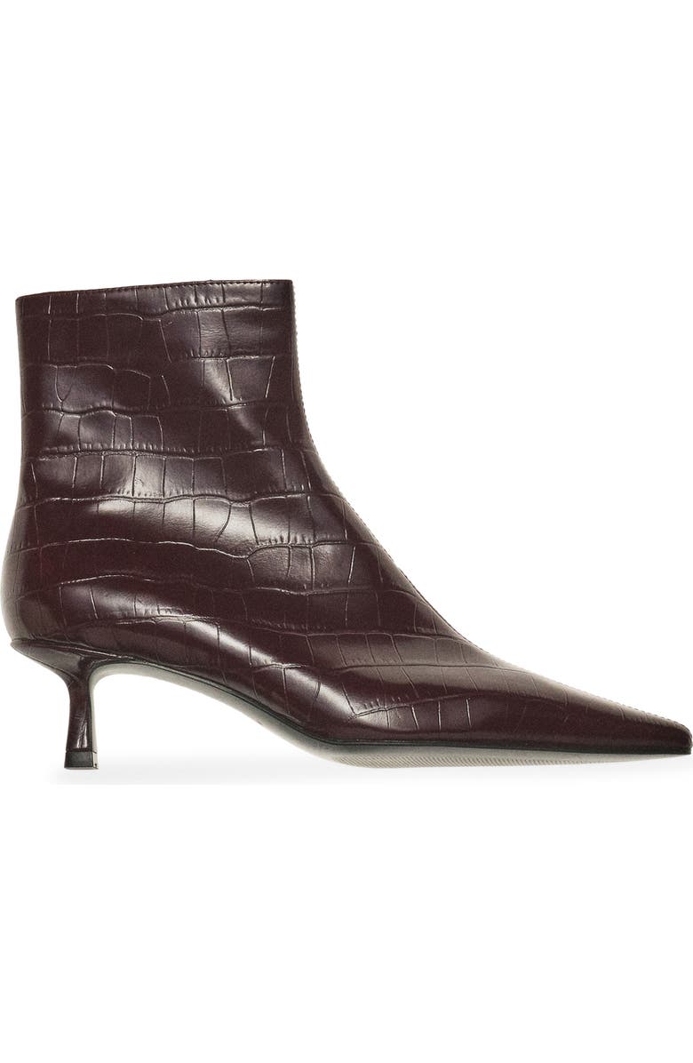 MANGO Croc-Embossed Ankle Boot, Alternate, color,