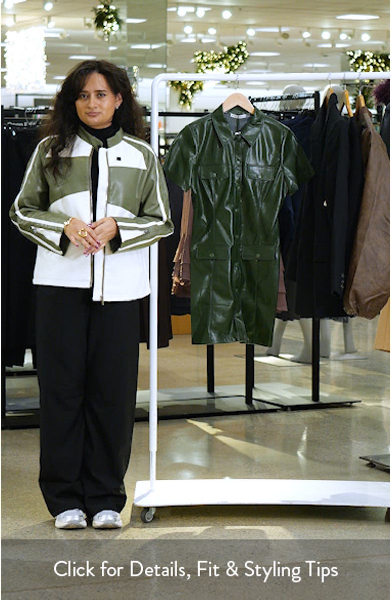 Jamie Faux Leather Mini Shirtdress, sales video thumbnail