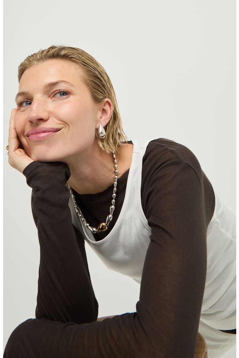 Silver-Tone Drop Earrings, Alternate, color, Silver