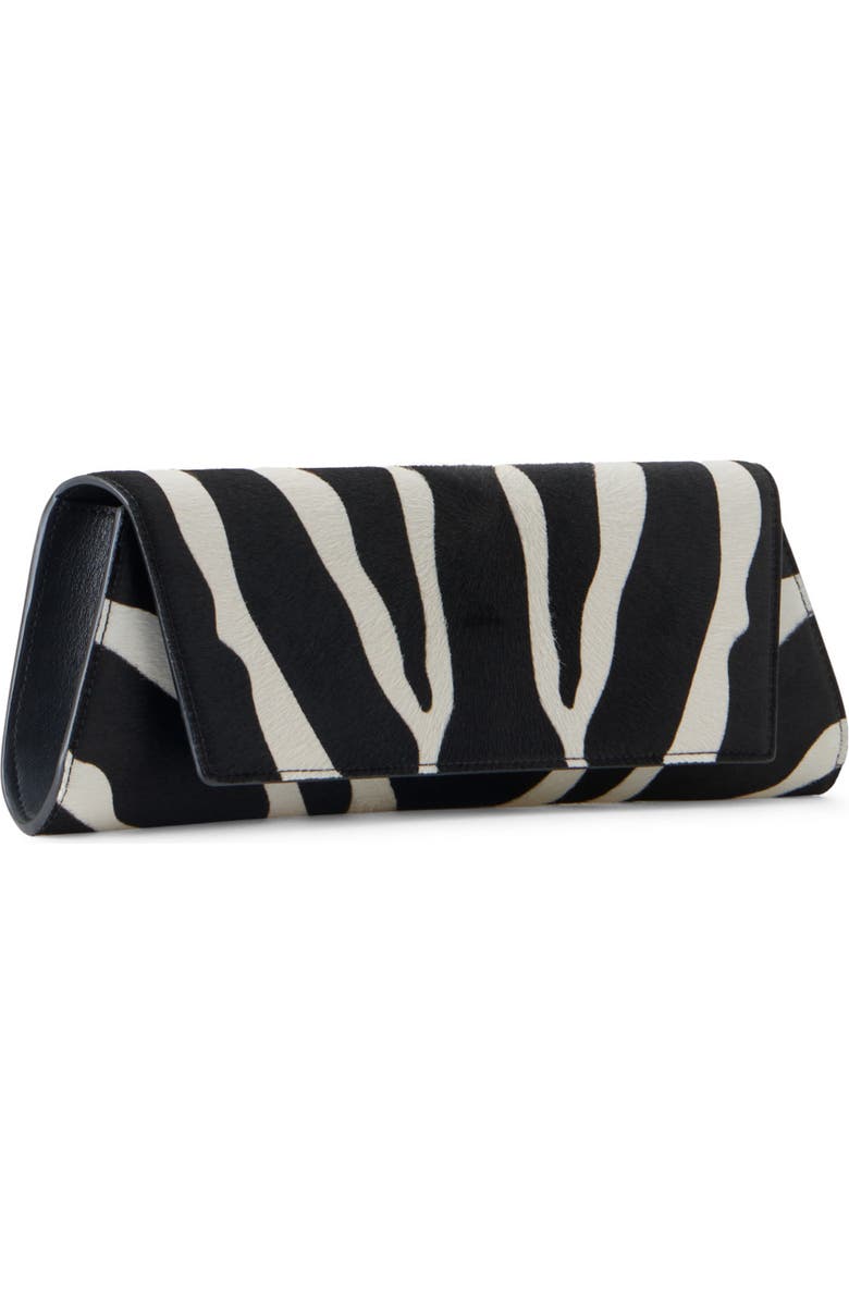 Akris Small Anouk Animal Stripe Genuine Calf Hair East/West Clutch, Alternate, color, Zebra Stripes Big
