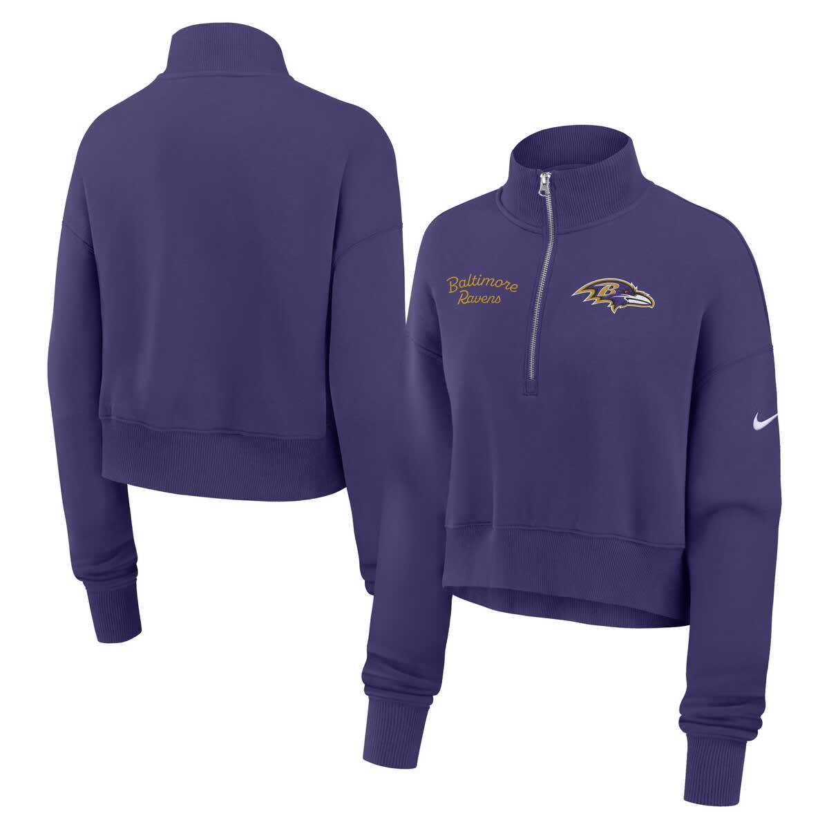 nike women's half zip purple