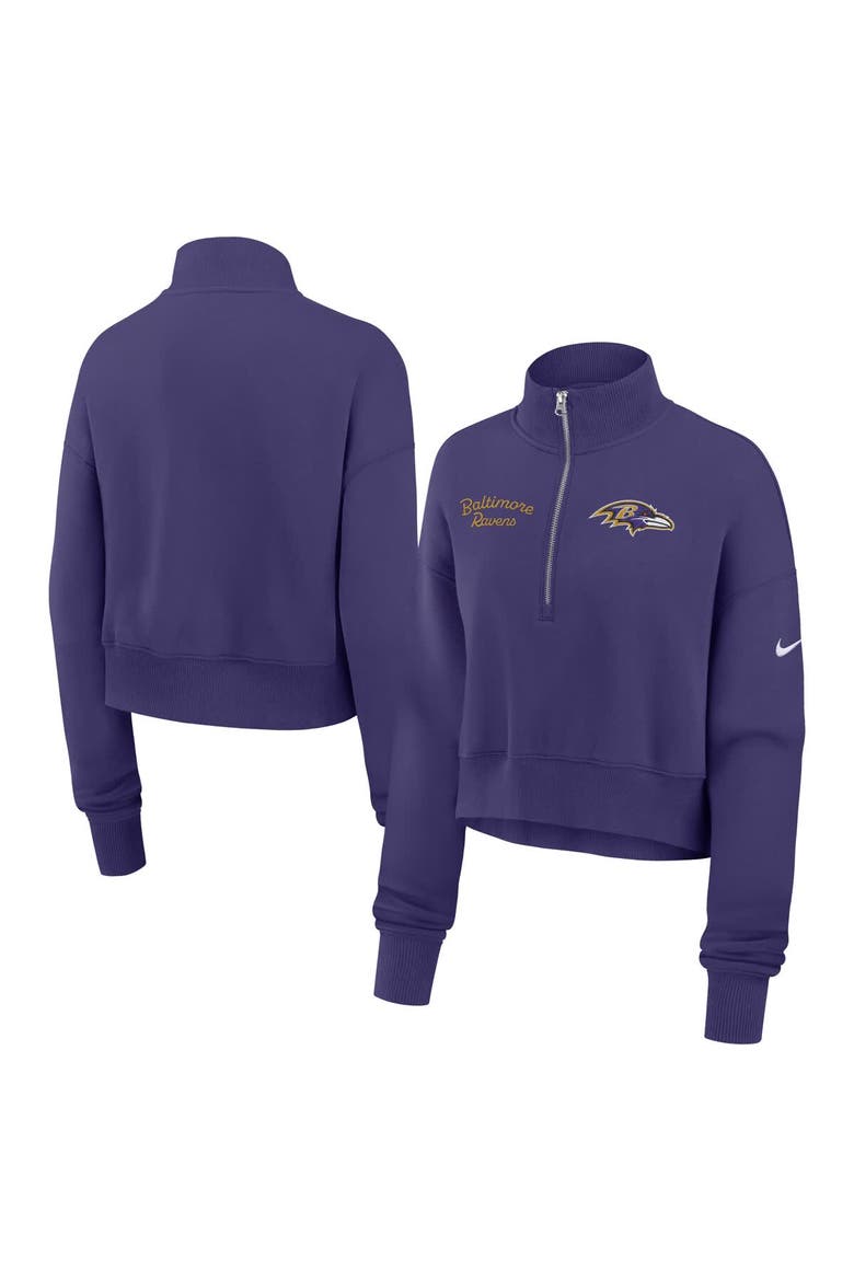 Women's Nike Purple Baltimore Ravens Primetime Phoenix Half-Zip Sweatshirt, Alternate, color, Purple