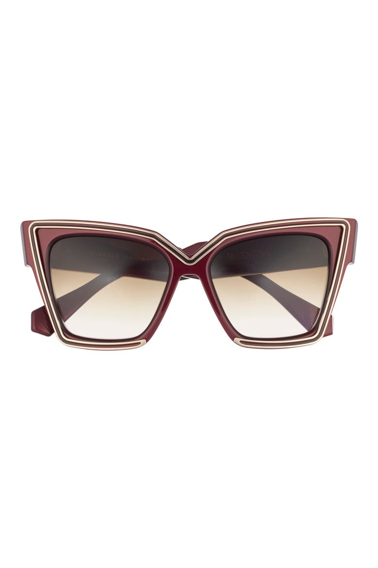 50mm Polarized Cat Eye Sunglasses, Main, color, BORDEAUX BORDEAUX BROWN