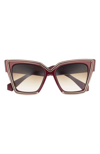 Valentino 50mm Polarized Cat Eye Sunglasses In Bordeaux Bordeaux Brown
