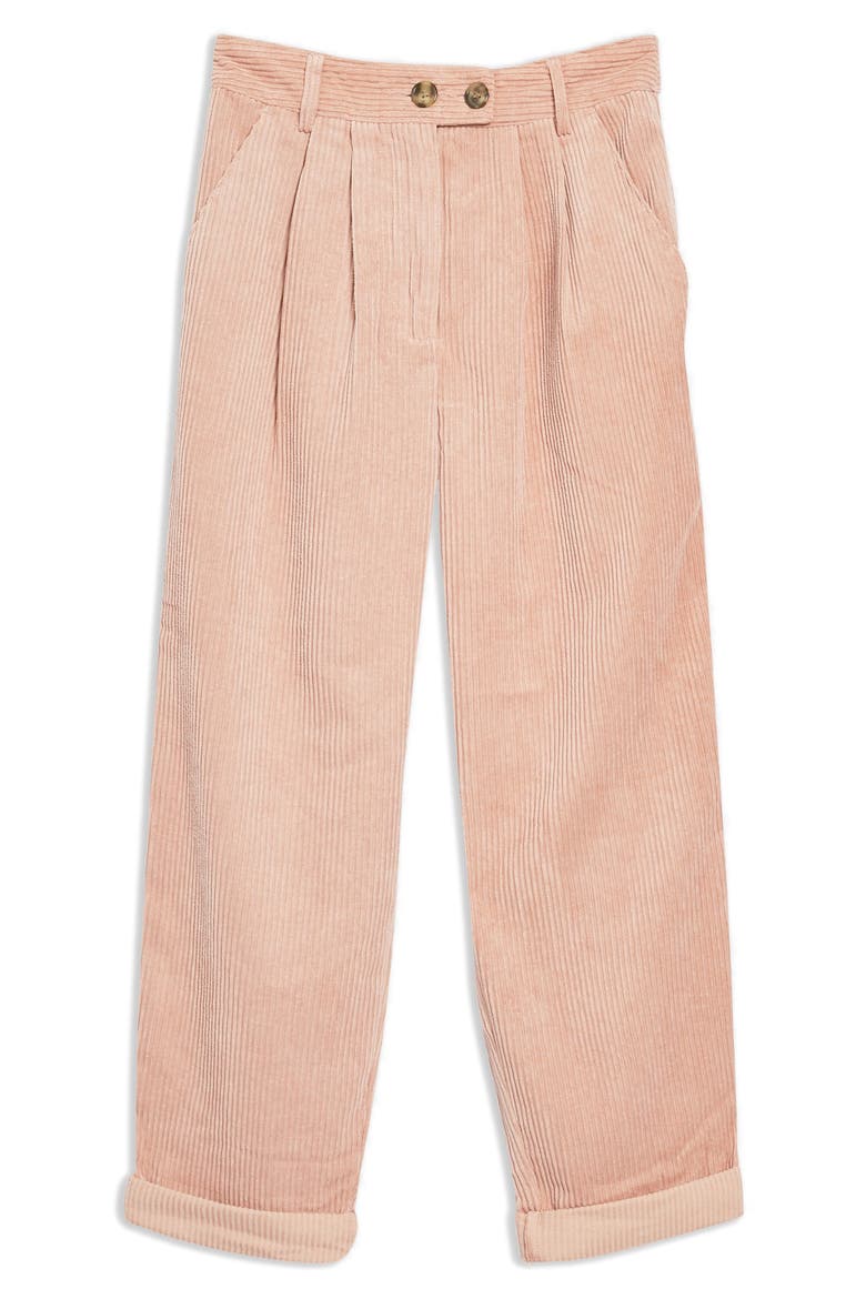 Corduroy Peg Trousers, Alternate, color, BLUSH