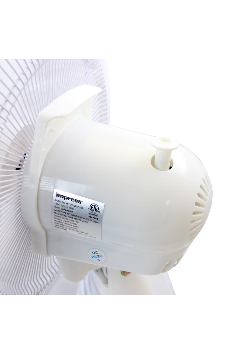 12 Inch 3 Speed Oscillating Table Fan in White, Alternate, color, White