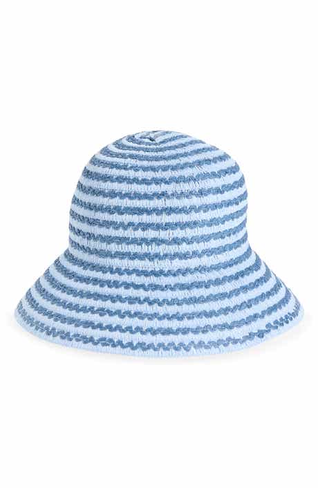 Stripe Straw Bucket Hat