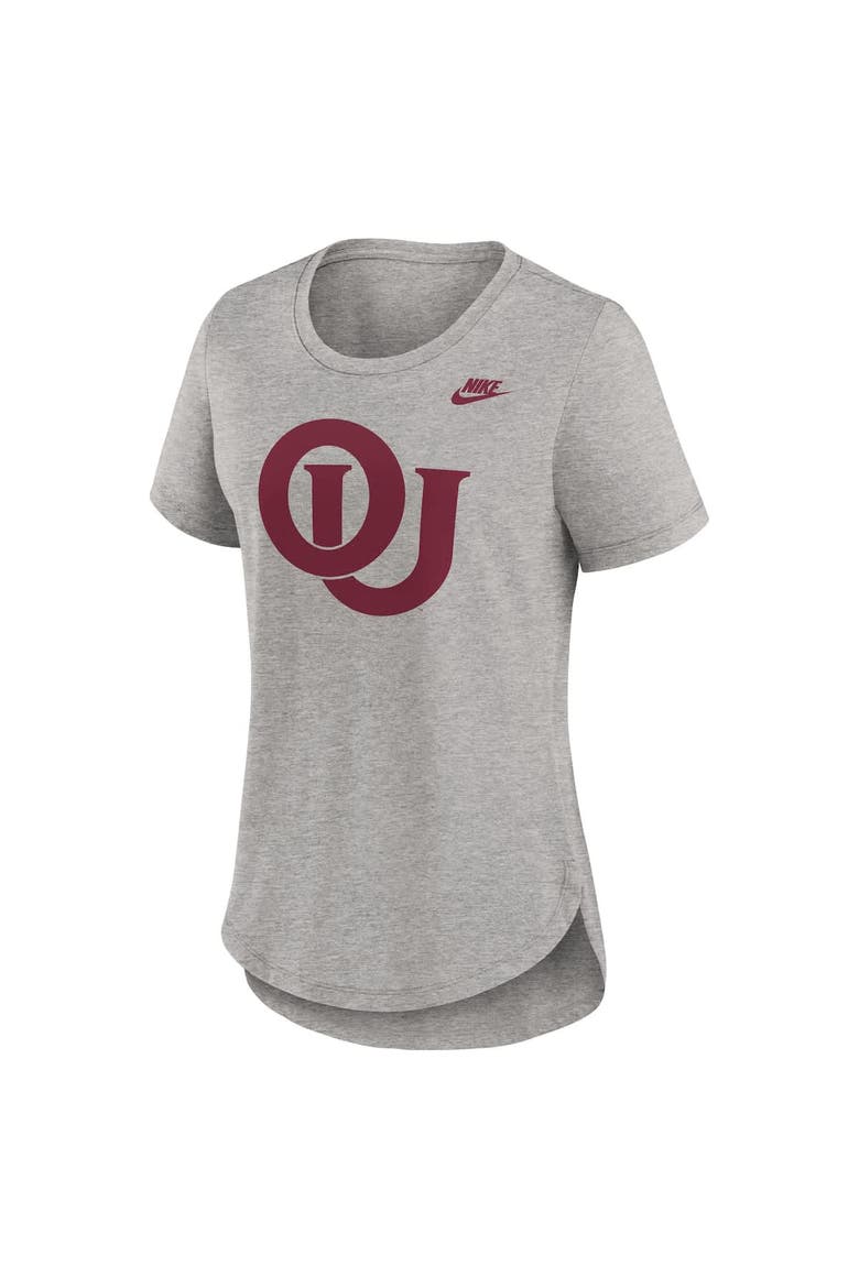 Women's Nike Heather Gray Oklahoma Sooners Legacy Tri-Blend T-Shirt, Alternate, color, Heather Gray