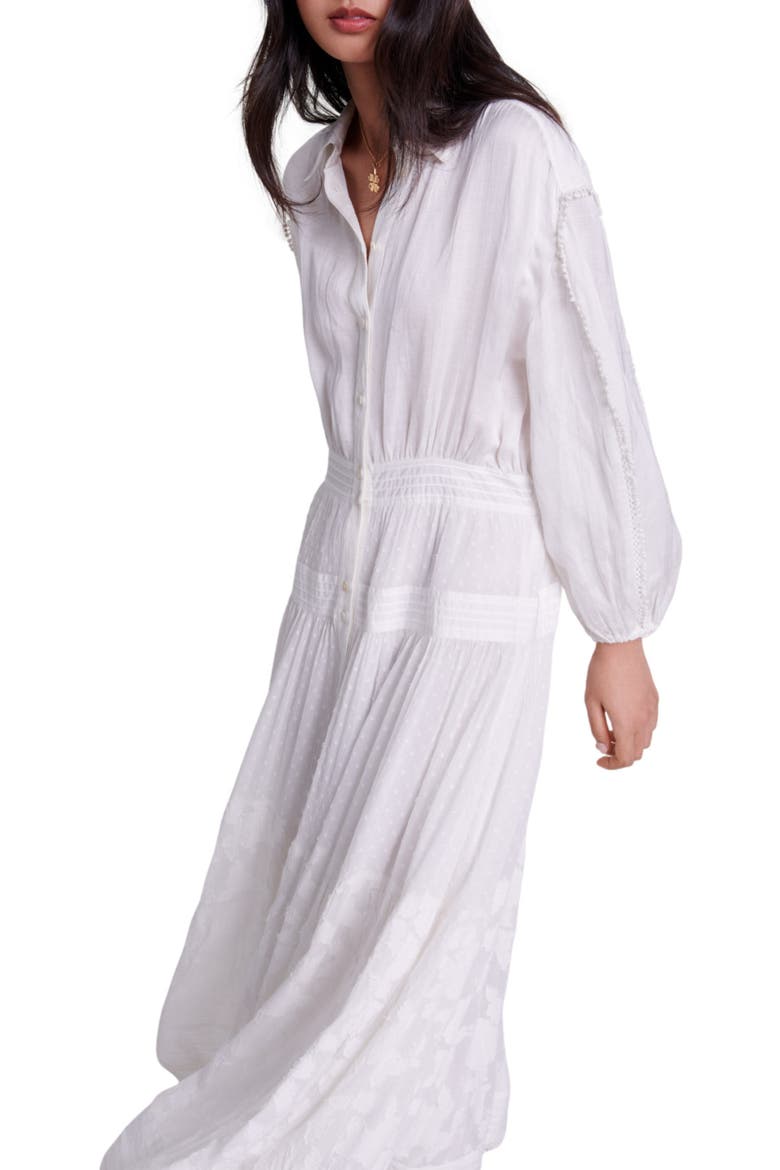 Cotton patchwork maxi dress, Alternate, color, Ecru