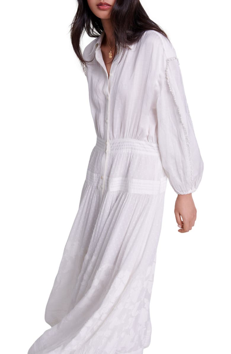 maje Cotton patchwork maxi dress, Alternate, color,