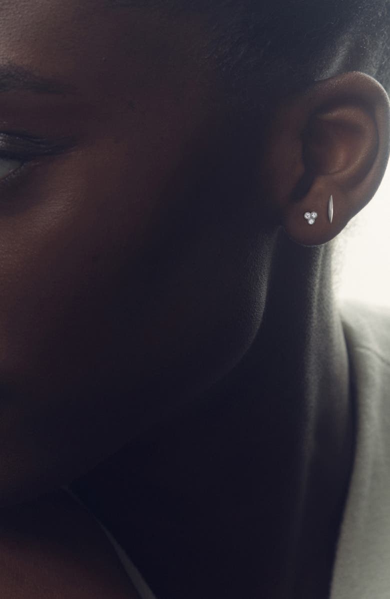 Reiss Mira Micro Set of 2 Stud Earrings, Alternate, color, Silver Tone/ Clear Crystal