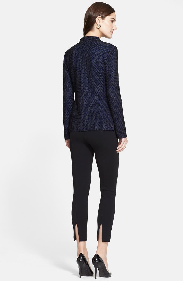 St. John Collection Mandarin Collar Two-Tone Knit Jacket, Alternate, color,