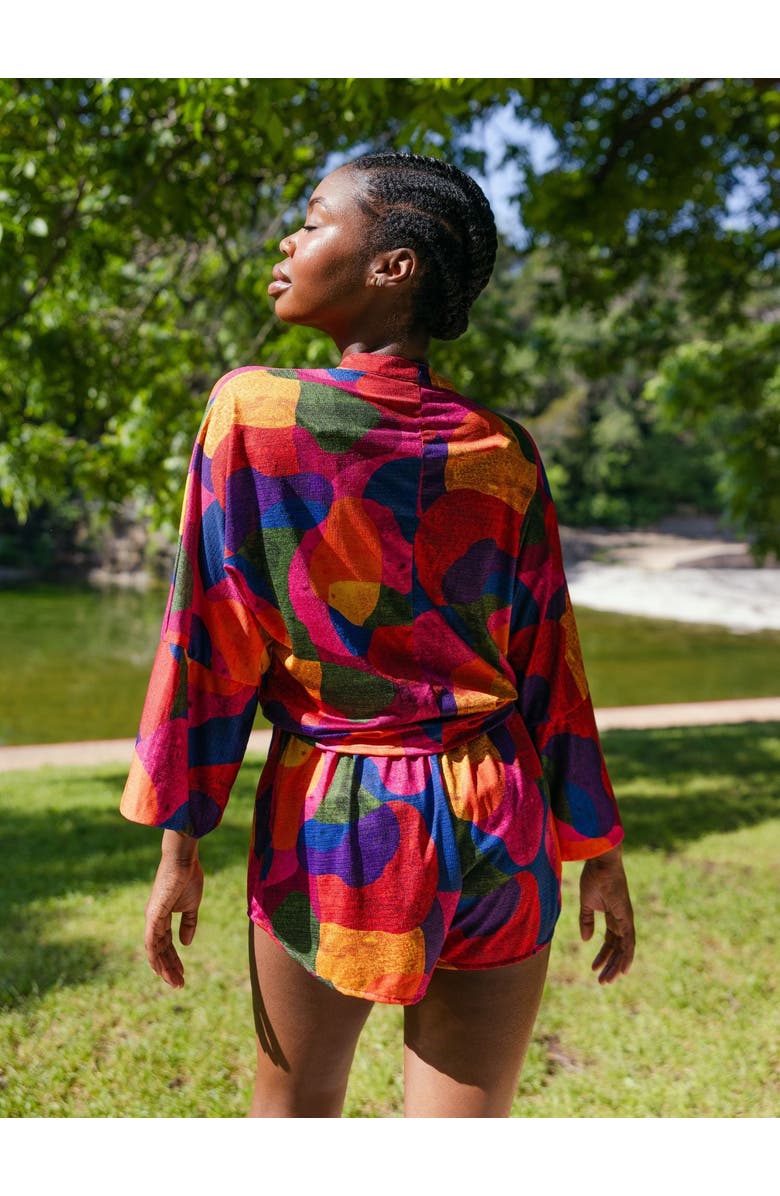 Kitty and Vibe Cover Up Shorts, Alternate, color, Isla