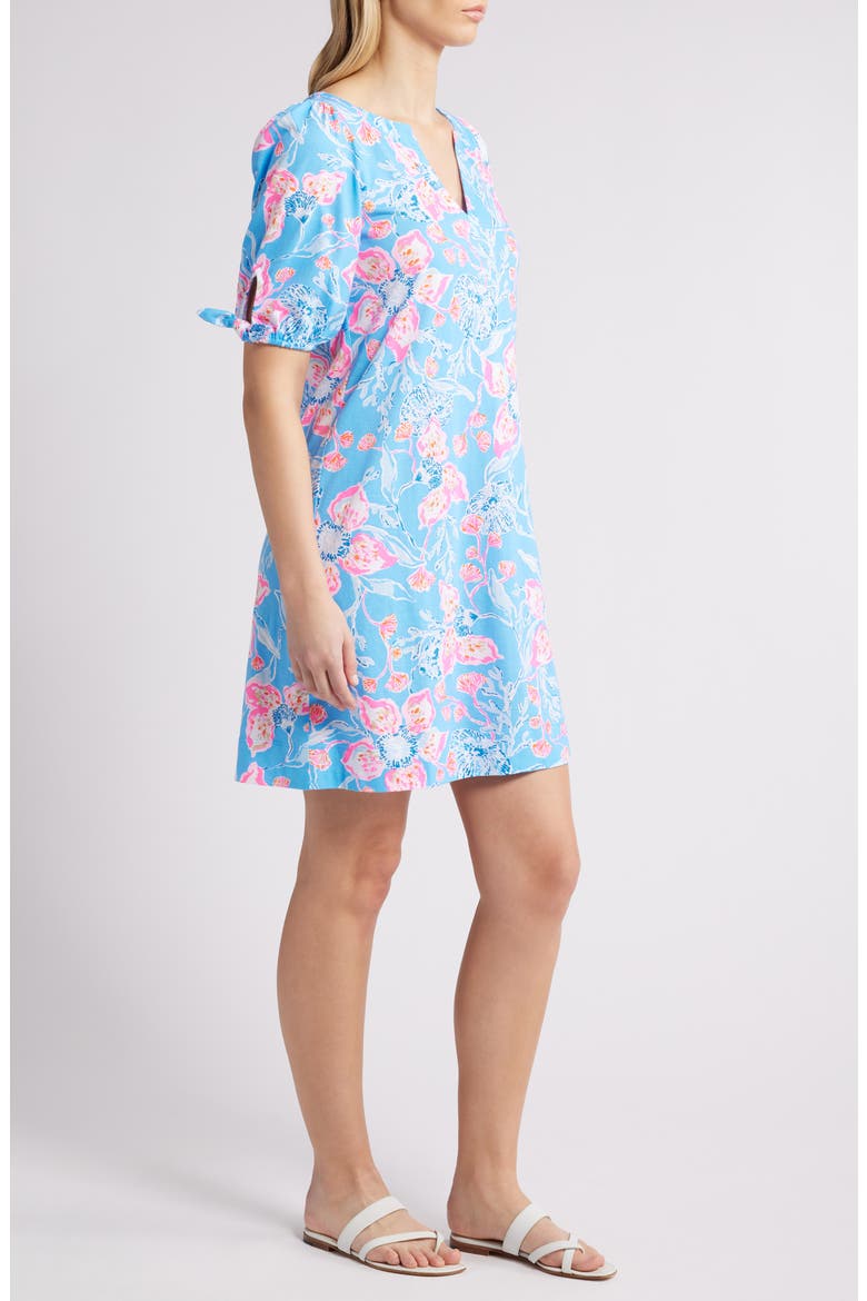 Easley Puff Sleeve Cotton Shift Dress, Alternate, color, MULTI BAHAMIAN RHAPSODY