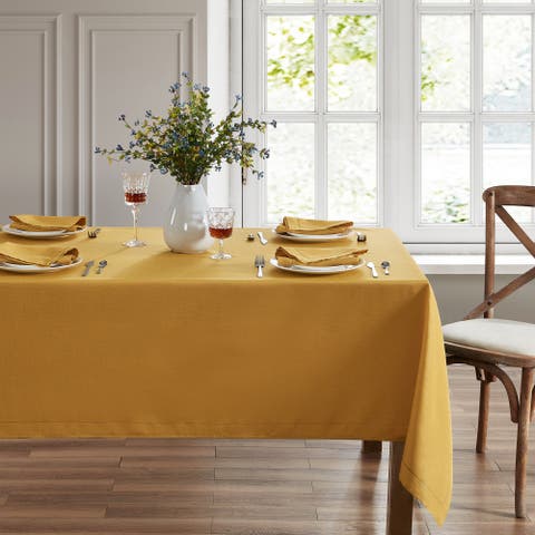 Alison Eyelet Punched Border Fabric Tablecloth