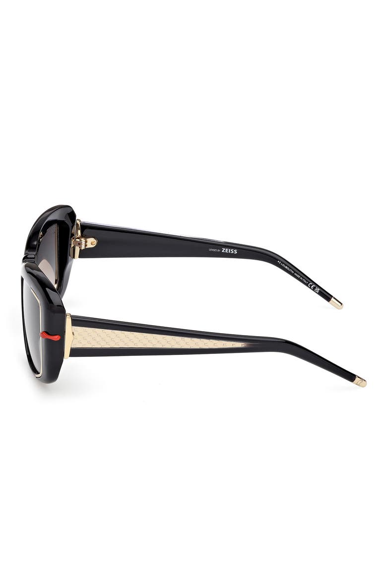 56mm Square Sunglasses, Alternate, color, BLACK GOLD / ZEISS SMOKE LENS
