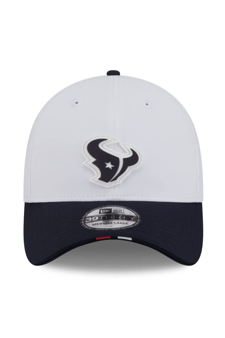 Men's New Era  White/Navy Houston Texans 2025 NFL Training Camp 39THIRTY Flex Hat, Alternate, color, White