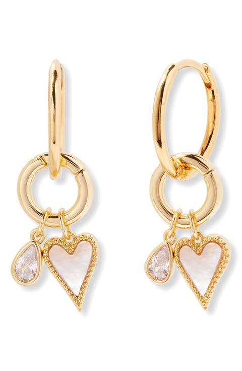 Maddie Heart Charm Hoops