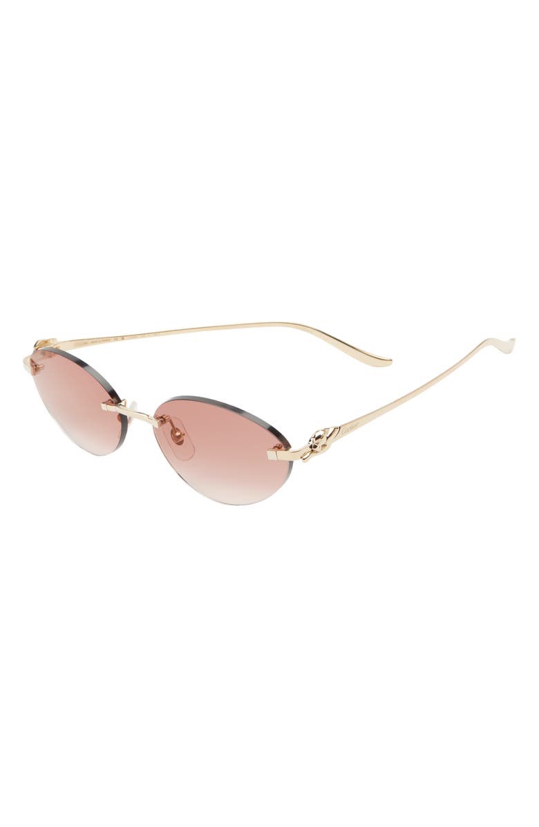 Cartier 58mm Rimless Oval Sunglasses, Alternate, color,
