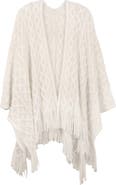 SAACHI Cable Stitch Tassel Ruana