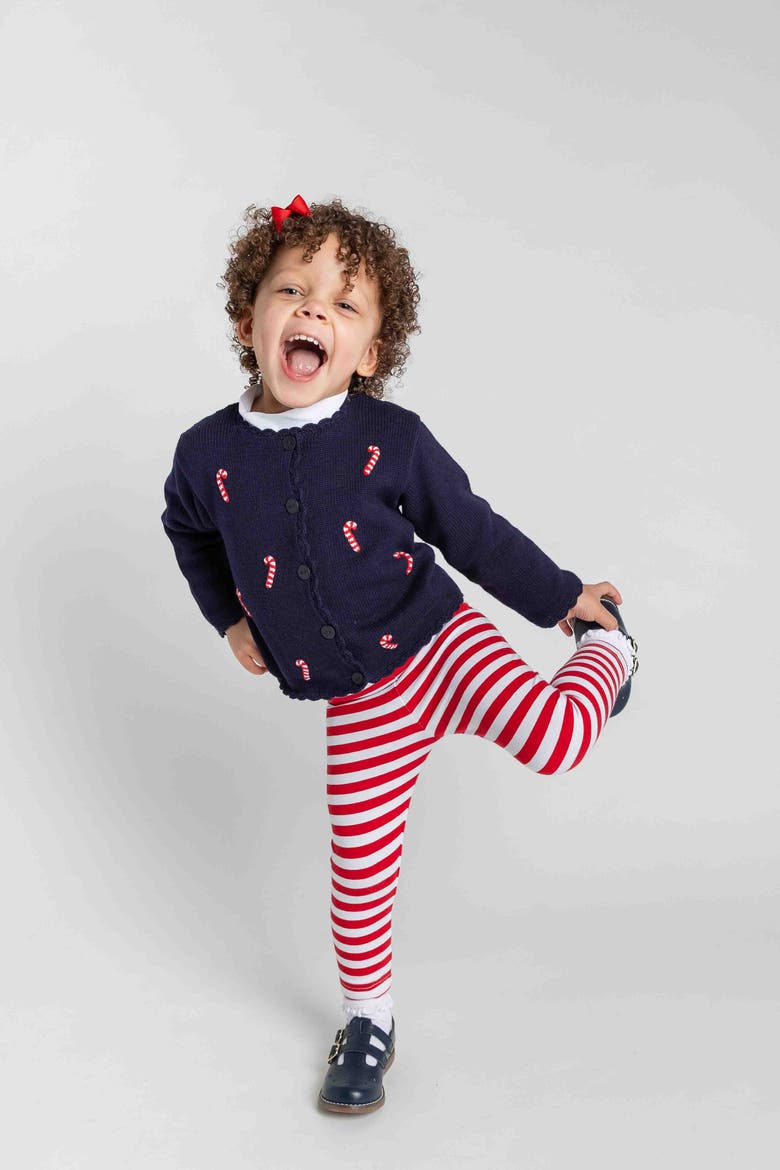 Sweater With Candy Canes, Alternate, color, Navy, Red, White